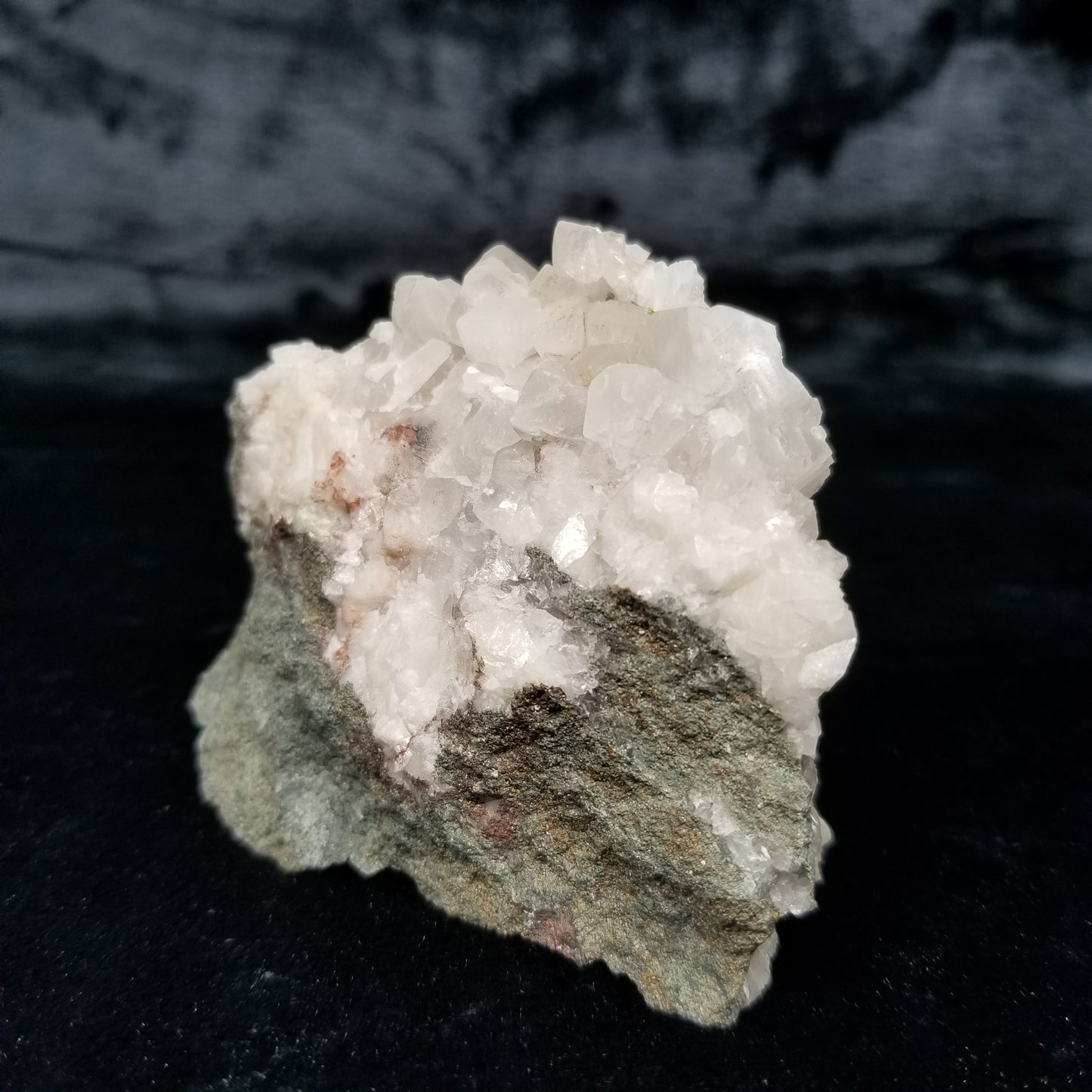 #11245 Chalcopyrite ore on clear Combined form Calcite cluster