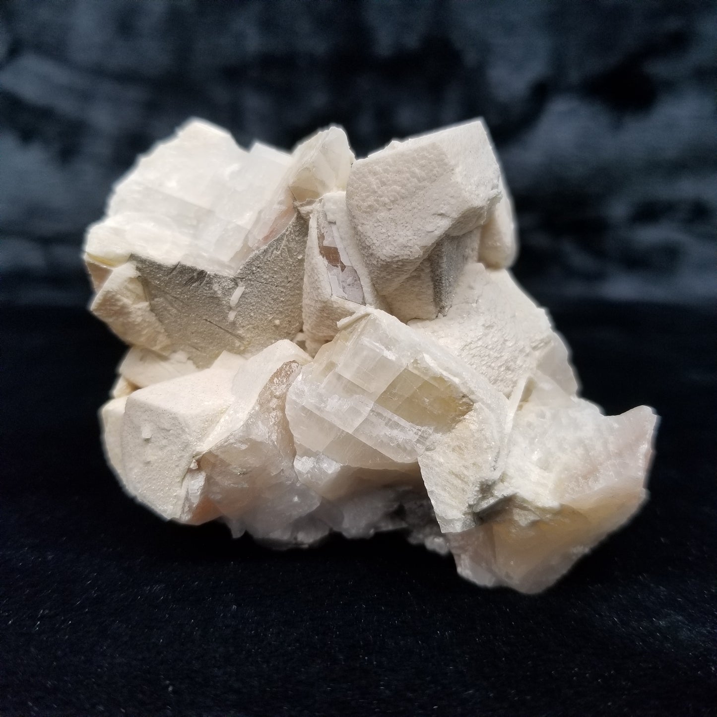 #11249 White Dolomite on Combined form Calcite formation