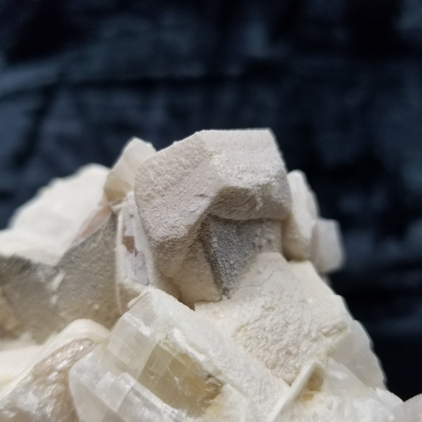 #11249 White Dolomite on Combined form Calcite formation