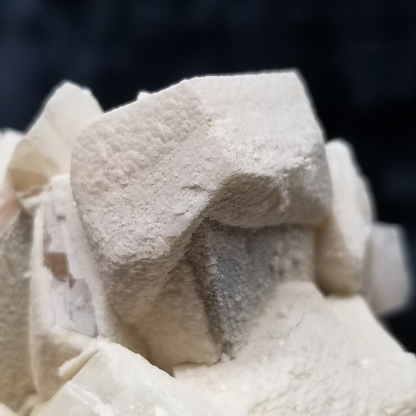 #11249 White Dolomite on Combined form Calcite formation