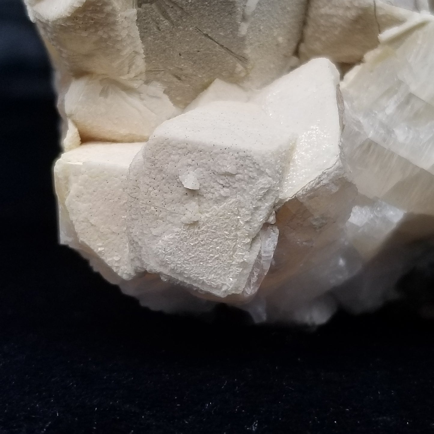#11249 White Dolomite on Combined form Calcite formation