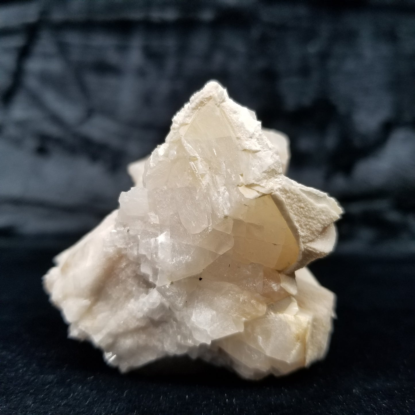 #11249 White Dolomite on Combined form Calcite formation