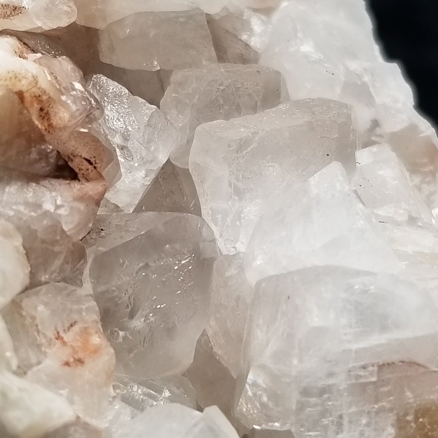 #11250 Clear Combined form Calcite with Hematite inclusions on matrix