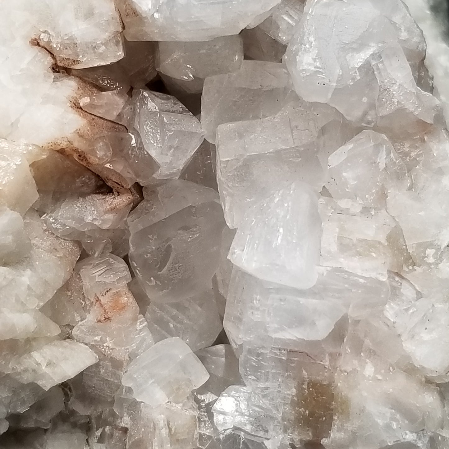 #11250 Clear Combined form Calcite with Hematite inclusions on matrix