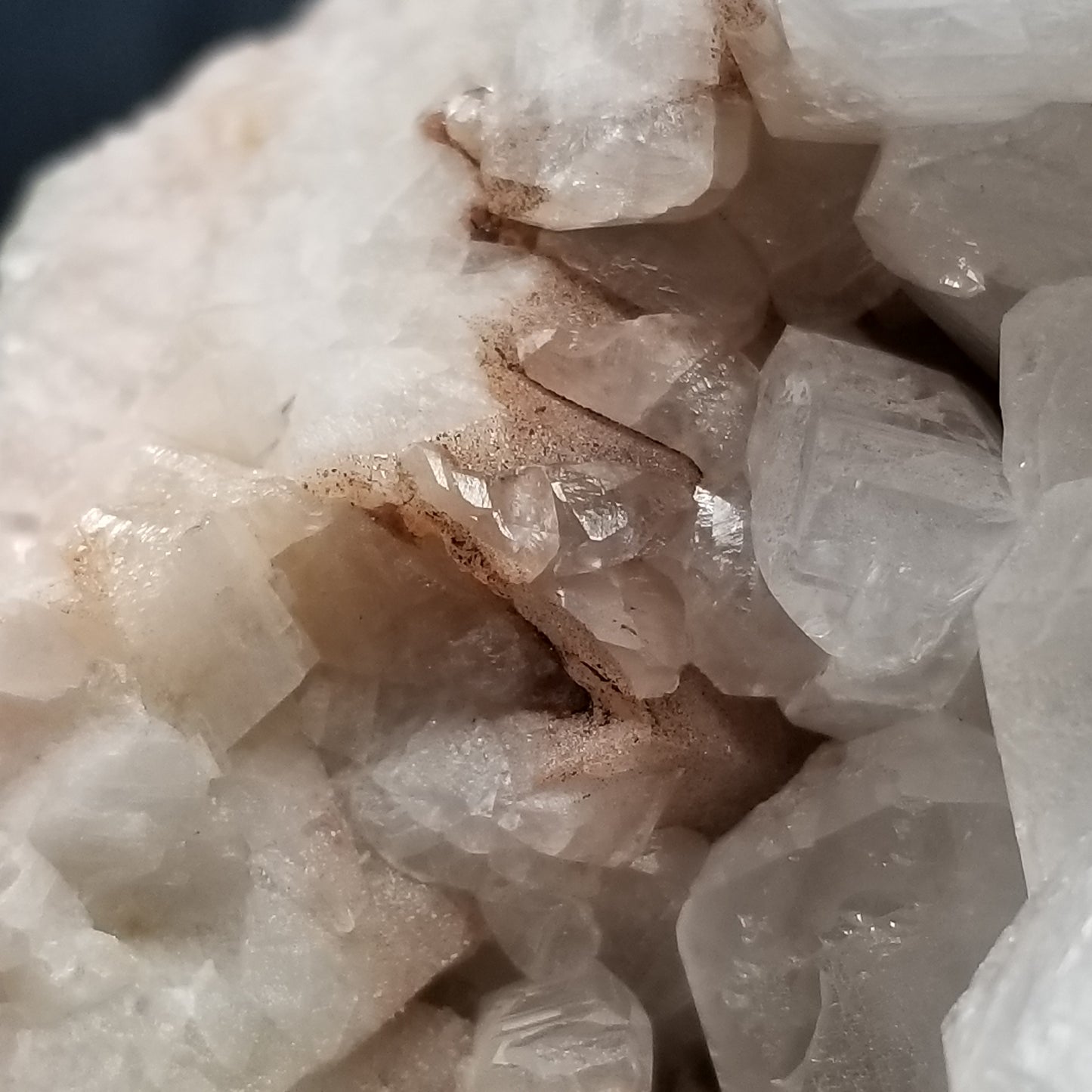 #11250 Clear Combined form Calcite with Hematite inclusions on matrix