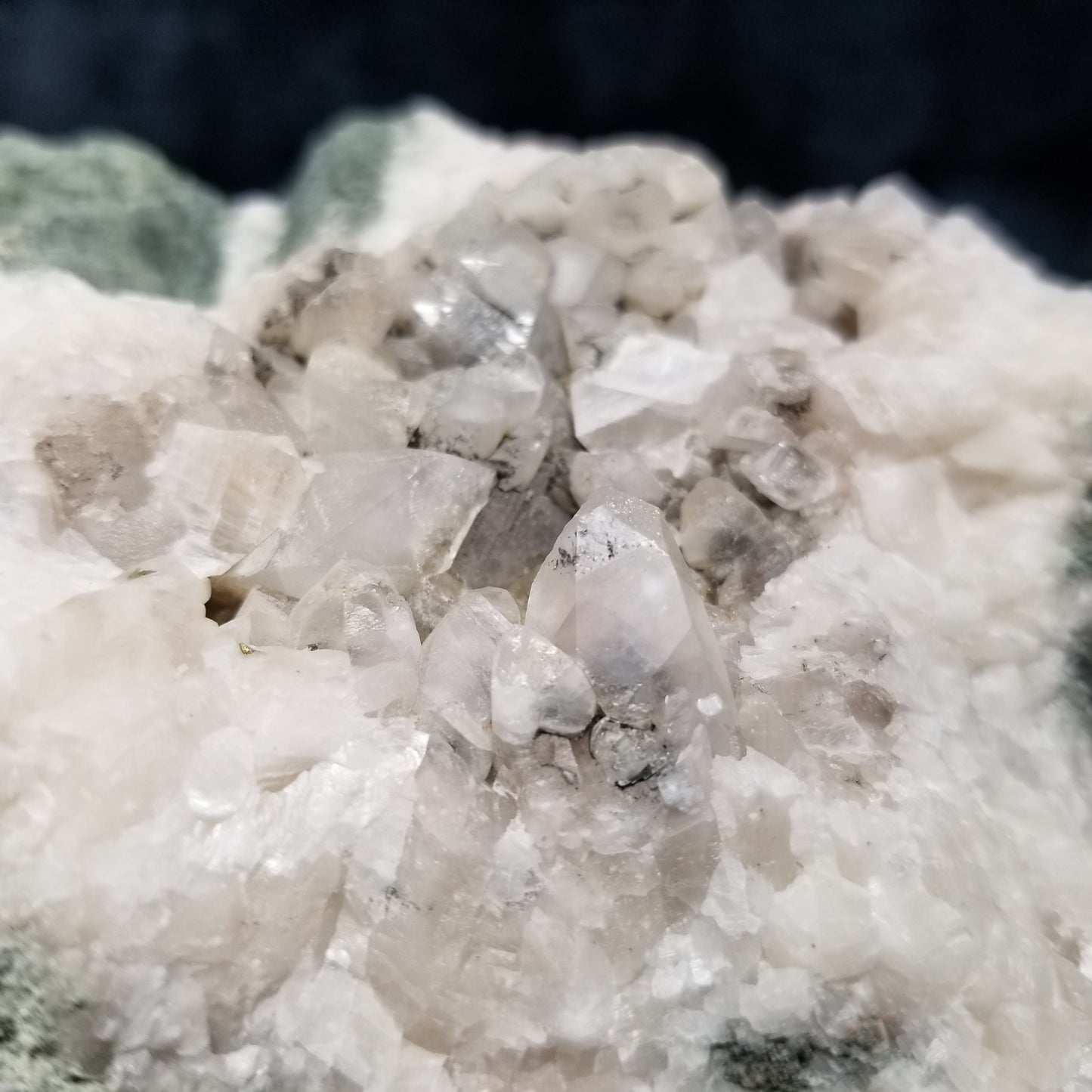 #11254 Chalcopyrite on clear Combined form Calcite with phantom Chalcopyrite inclusions