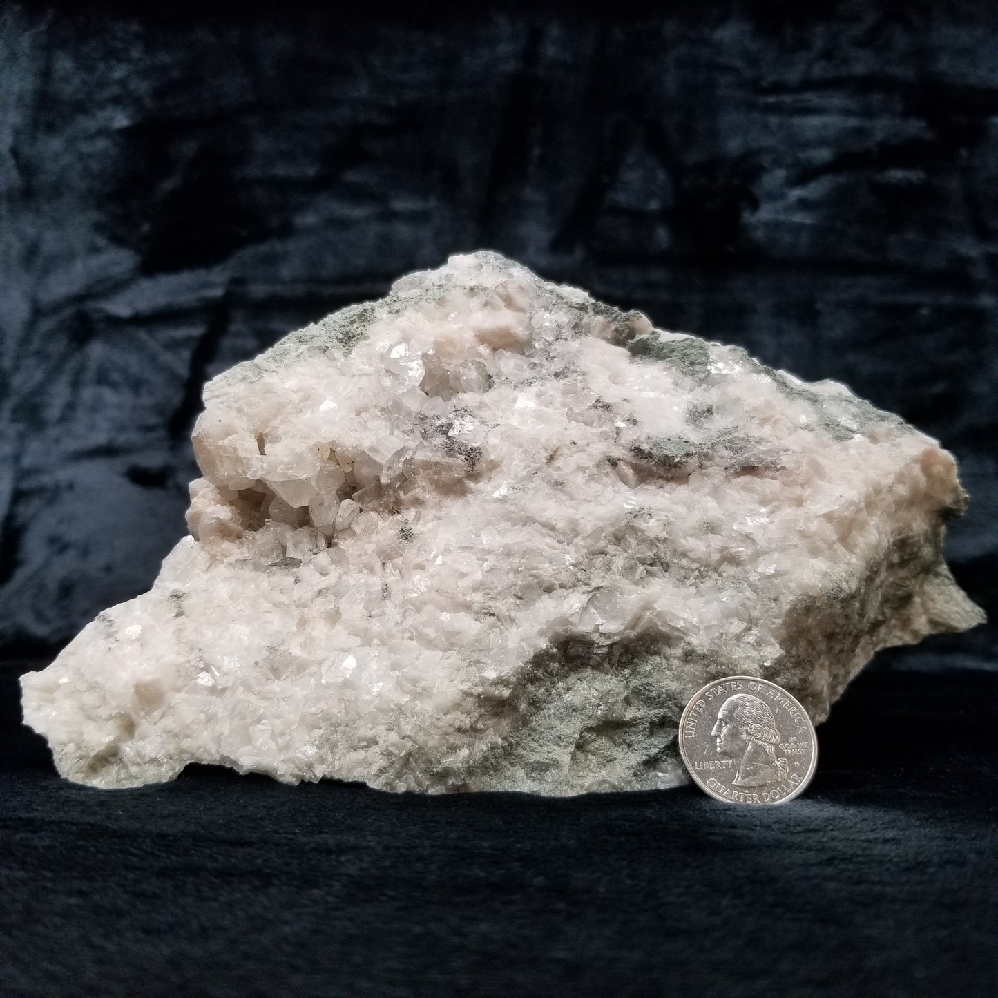 #11267 Chalcopyrite on clear Combined form Calcite with Spirit Quartz on matrix