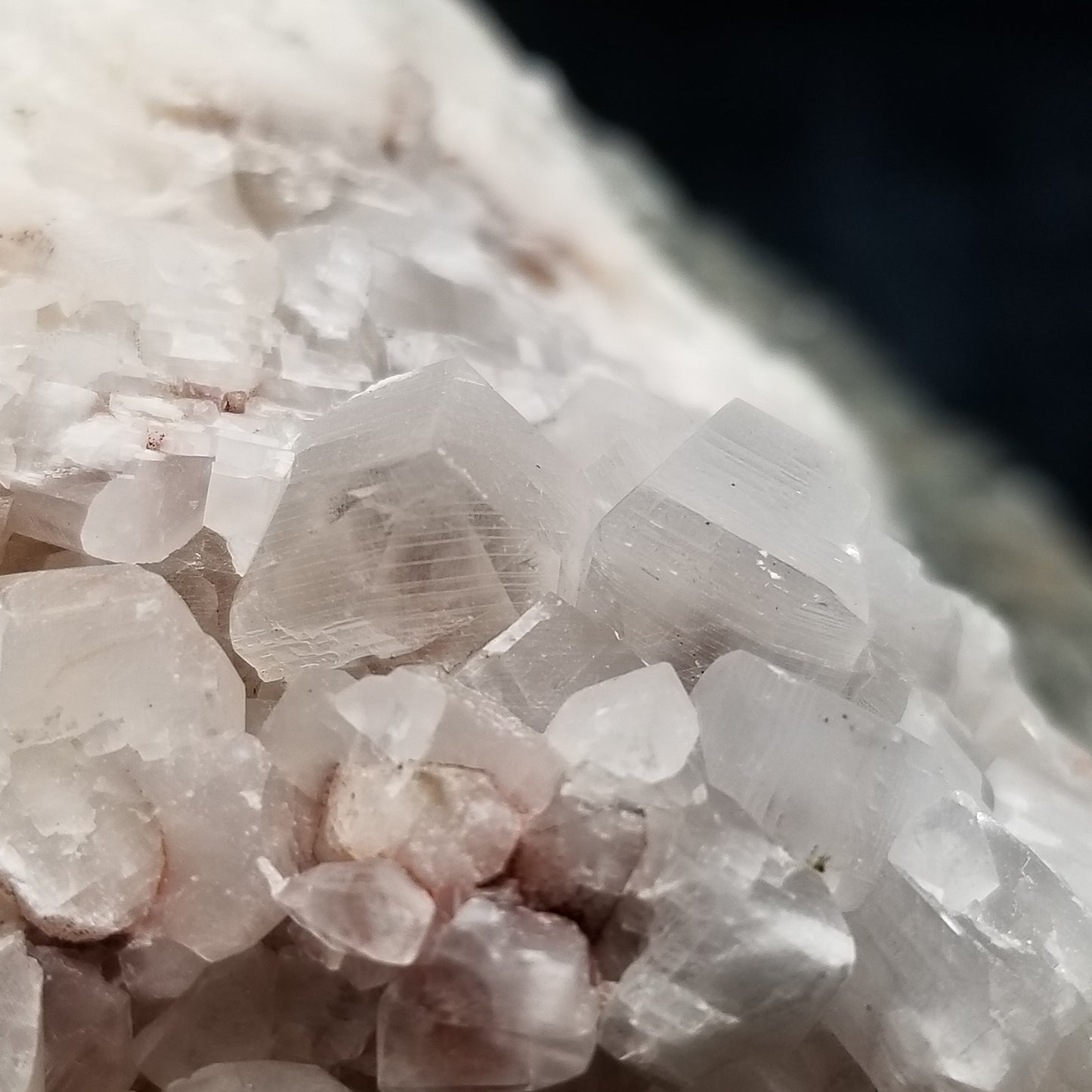 #11280 Clear Combined form Calcite goede with Hematite inclusions on matrix