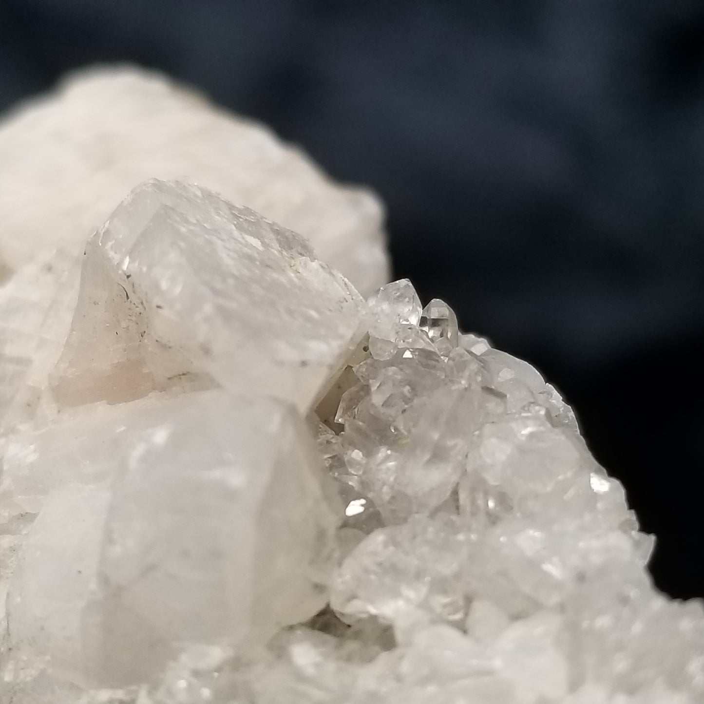 #11281 White Combined Calcite with Spirit Quartz on matrix