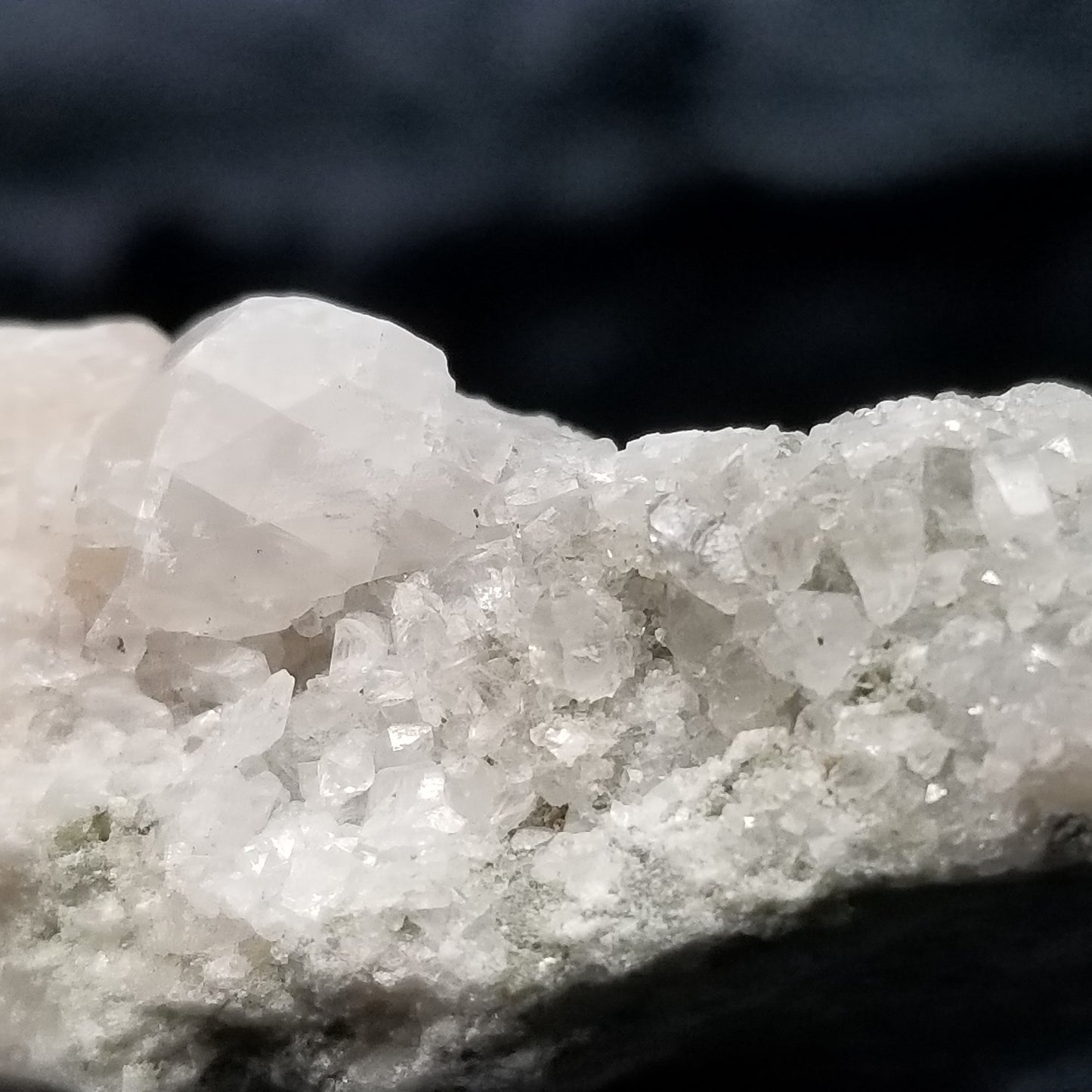 #11281 White Combined Calcite with Spirit Quartz on matrix