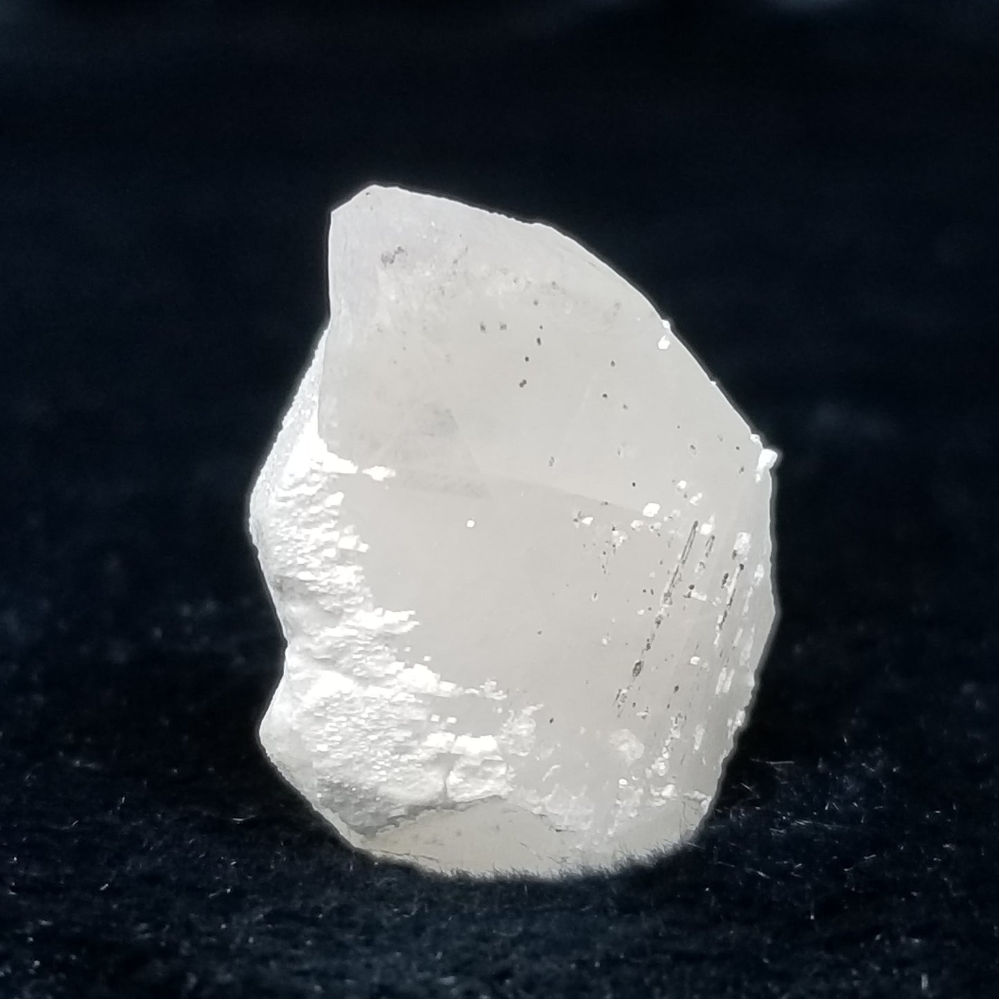 #11282 White Dolomite on clear Dogtooth Spar Calcite with Chalcopyrite inclusions