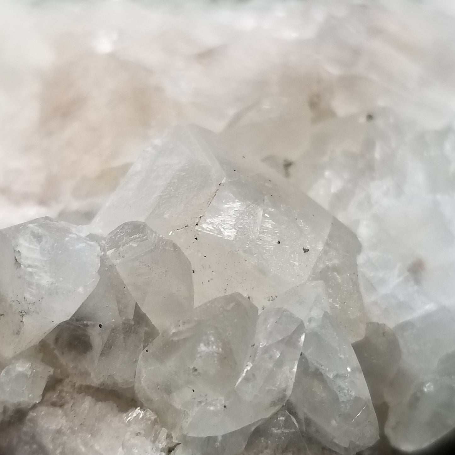 #11295 Chalcopyrite on white and clear Combined form Calcite formation on matrix