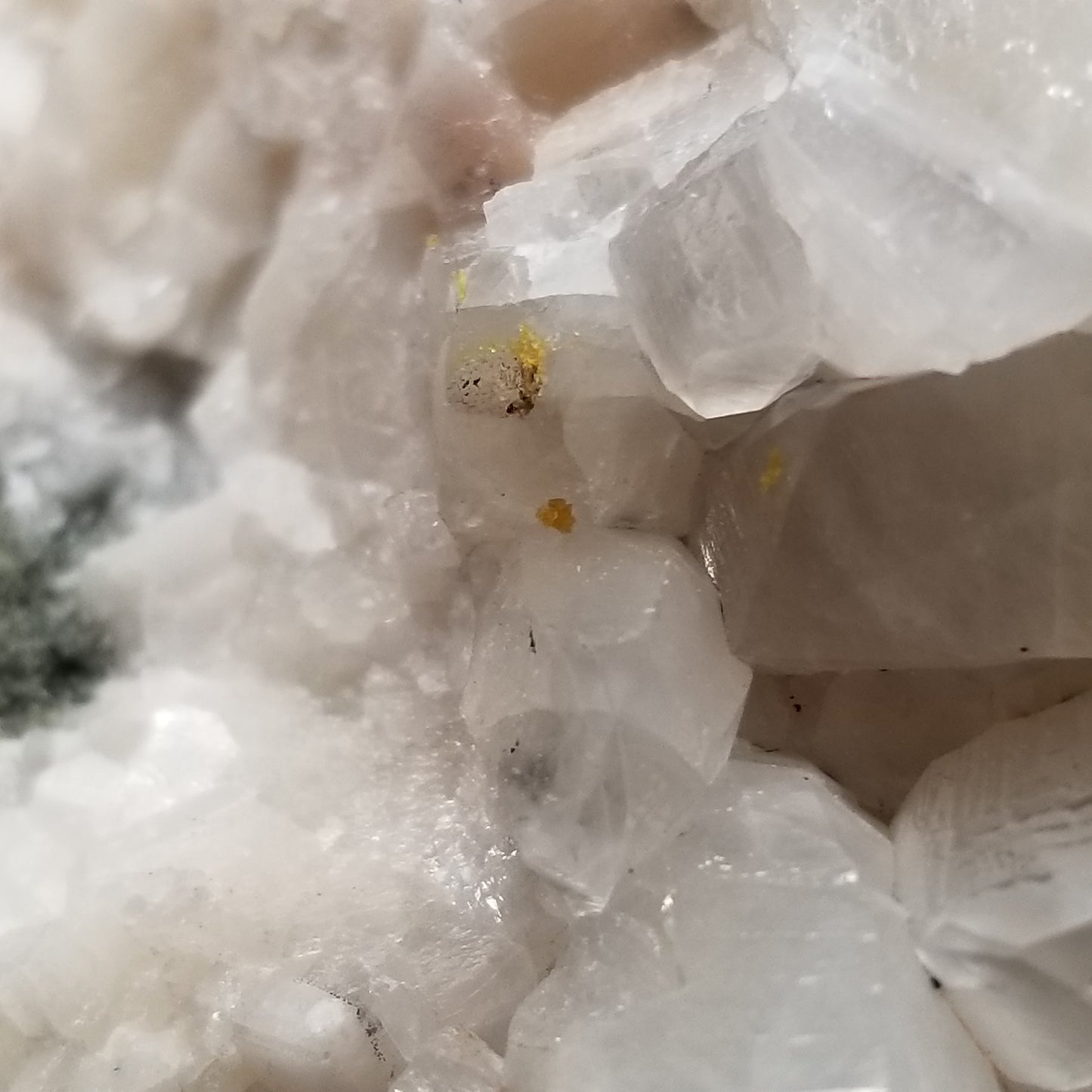 #11284 Chalcopyrite on clear Combined form Calcite on matrix