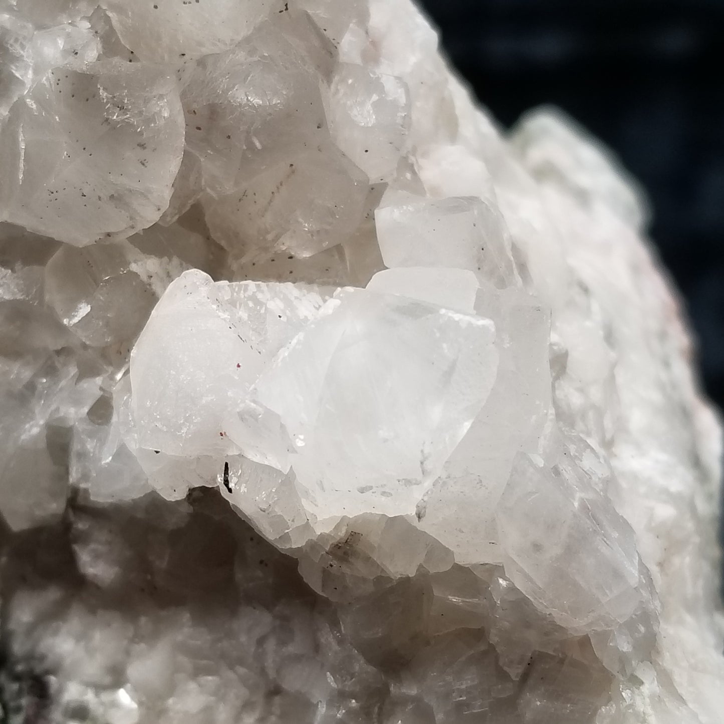 #11285 White Dolomite and Chalcopyrite on clear Combined form Calcite on matrix
