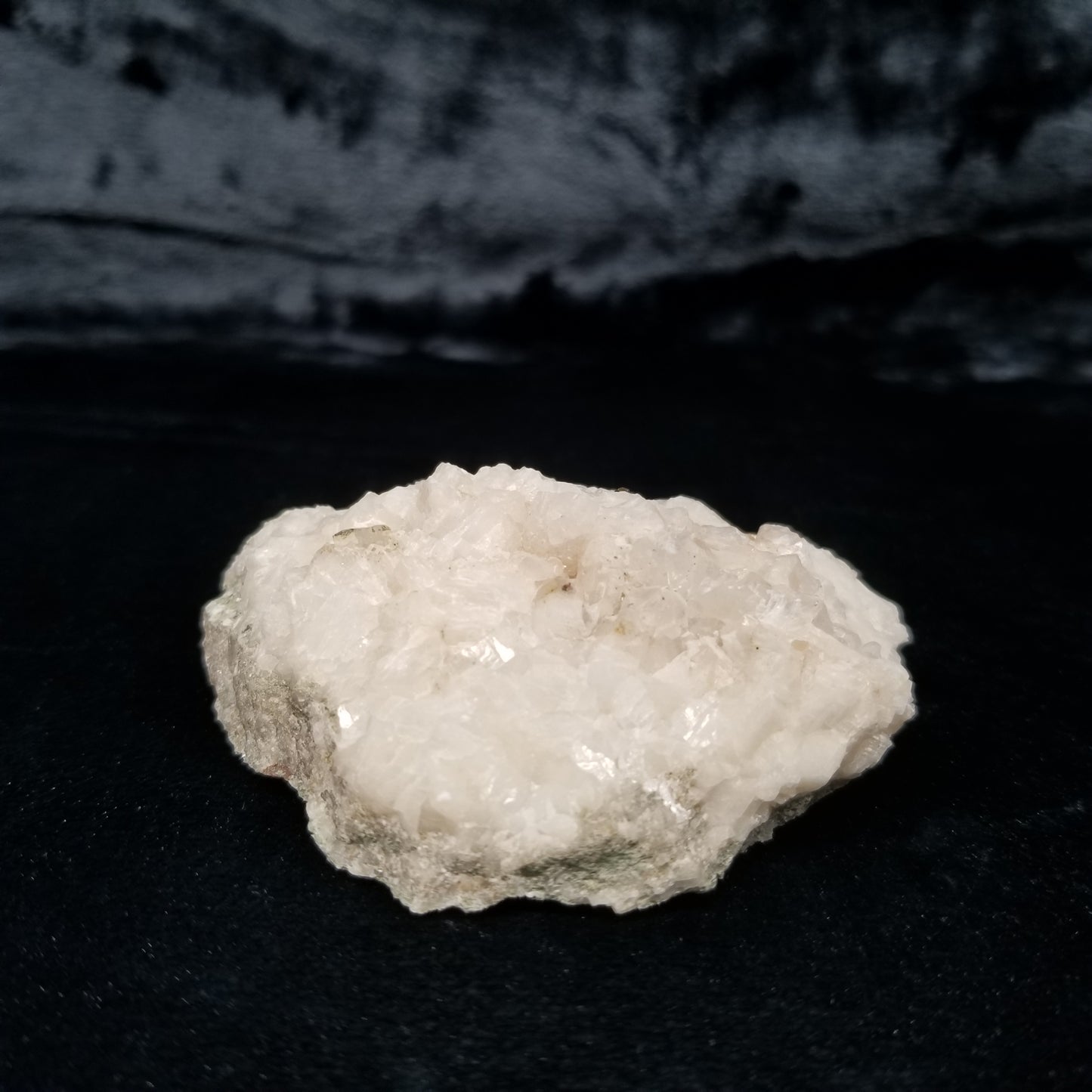 #11287 Chalcopyrite on white Combined form Calcite on matrix