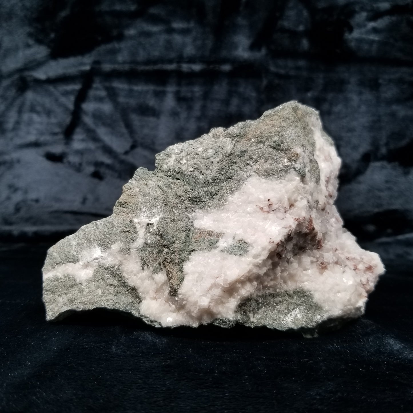 #11290 Clear Combined form Calcite cluster with phantom Hematite inclusions on matrix