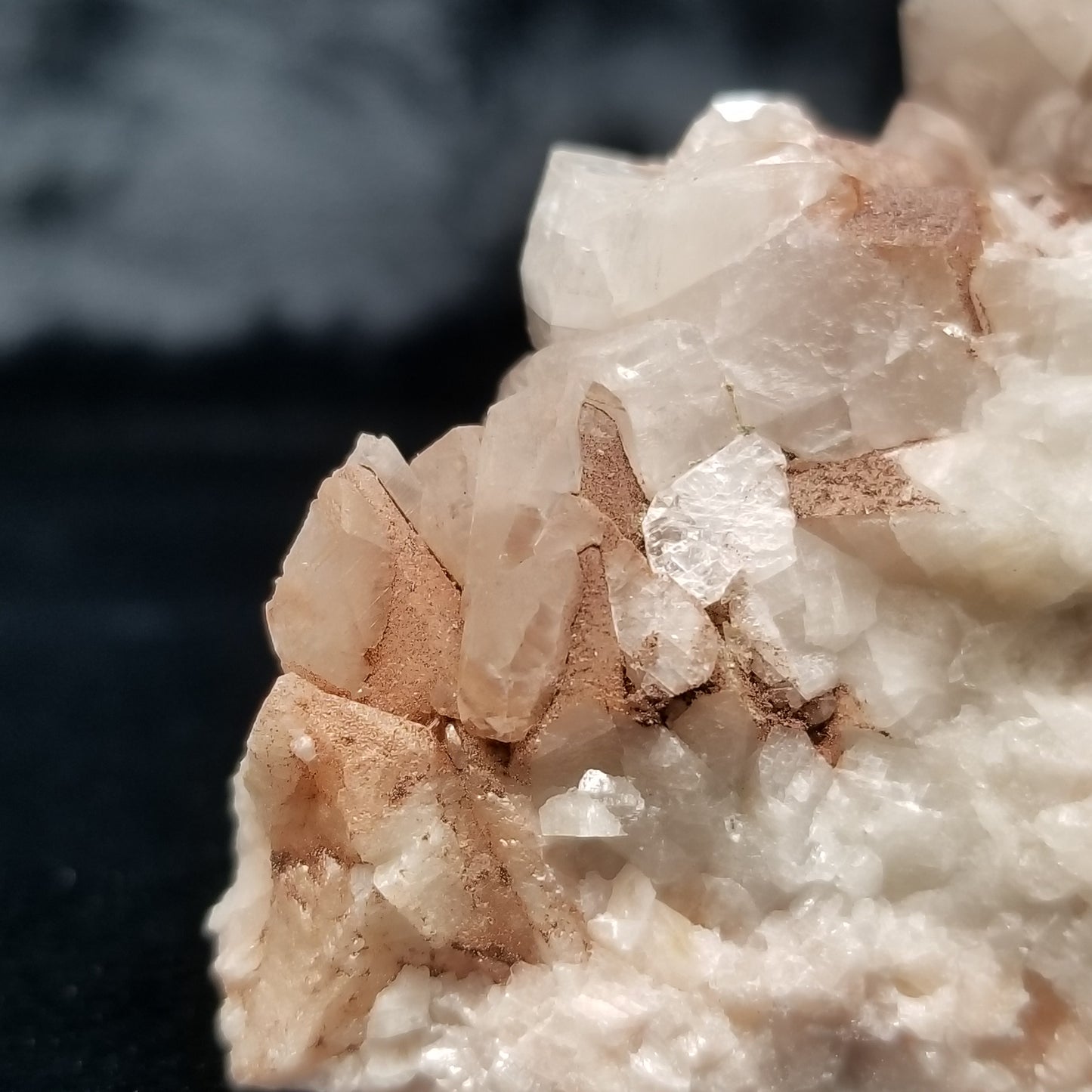 #11293 Clear Combined form Calcite formation with Hematite inclusions on matrix