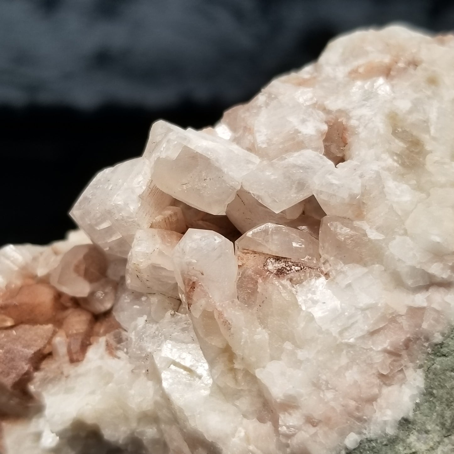 #11293 Clear Combined form Calcite formation with Hematite inclusions on matrix
