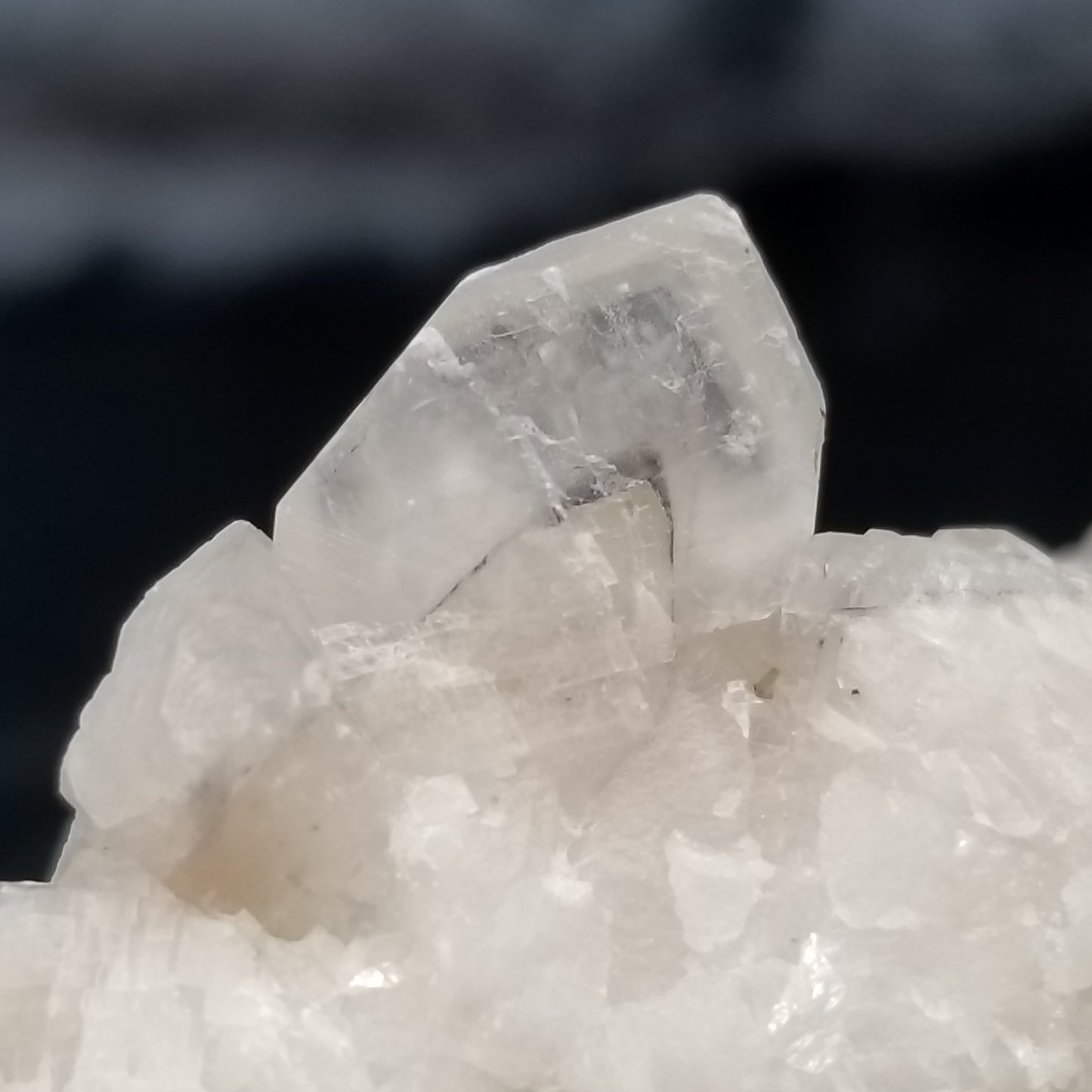 #11297 Clear Combined form phantom Calcite cluster on matrix