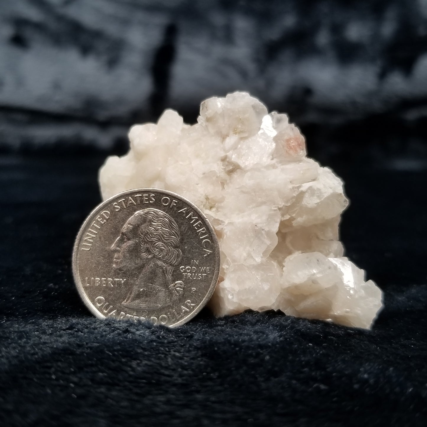 #11298 White Dolomite coating on white Combined form Calcite on matrix