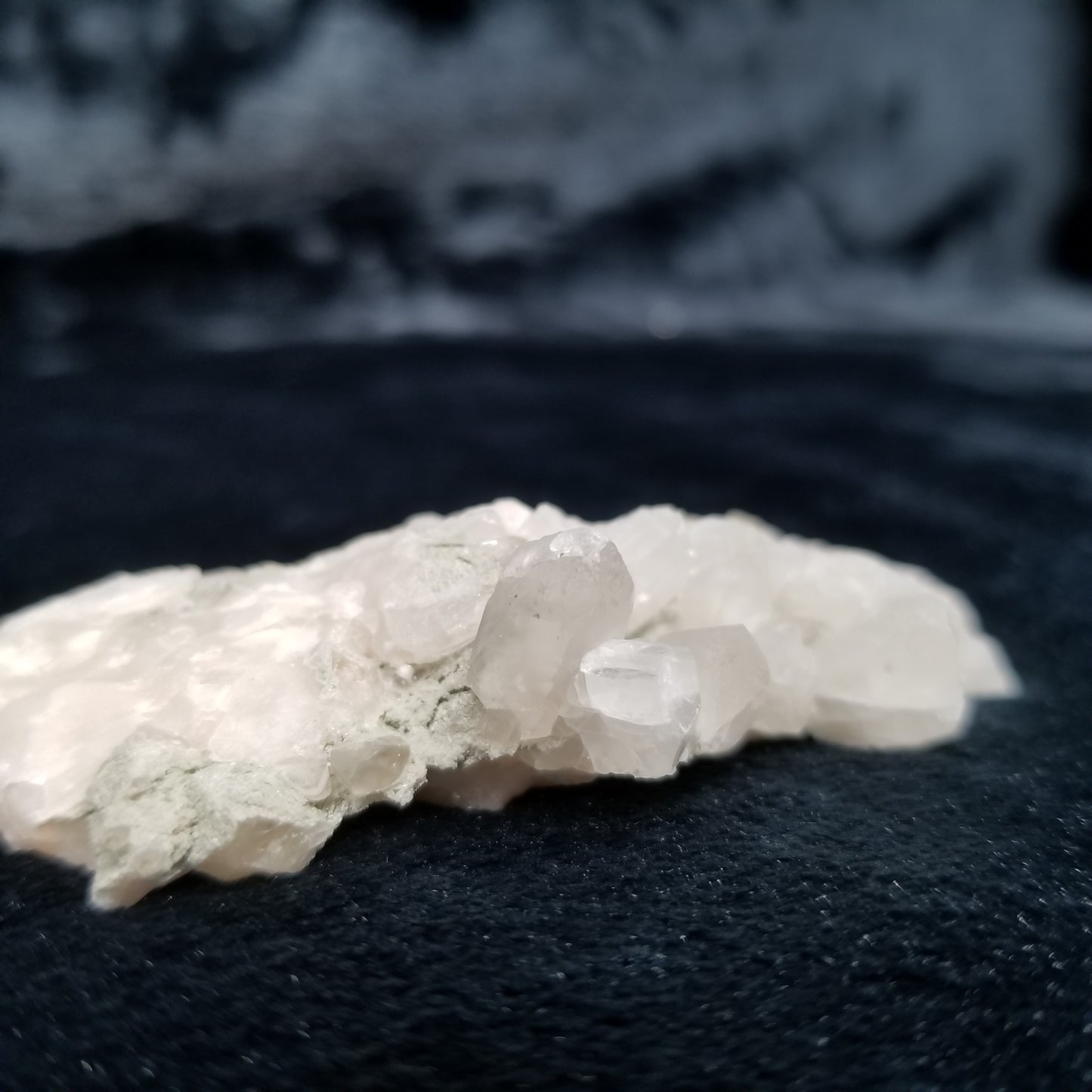 #11305 White Dolomite on clear Combined form Calcite on matrix