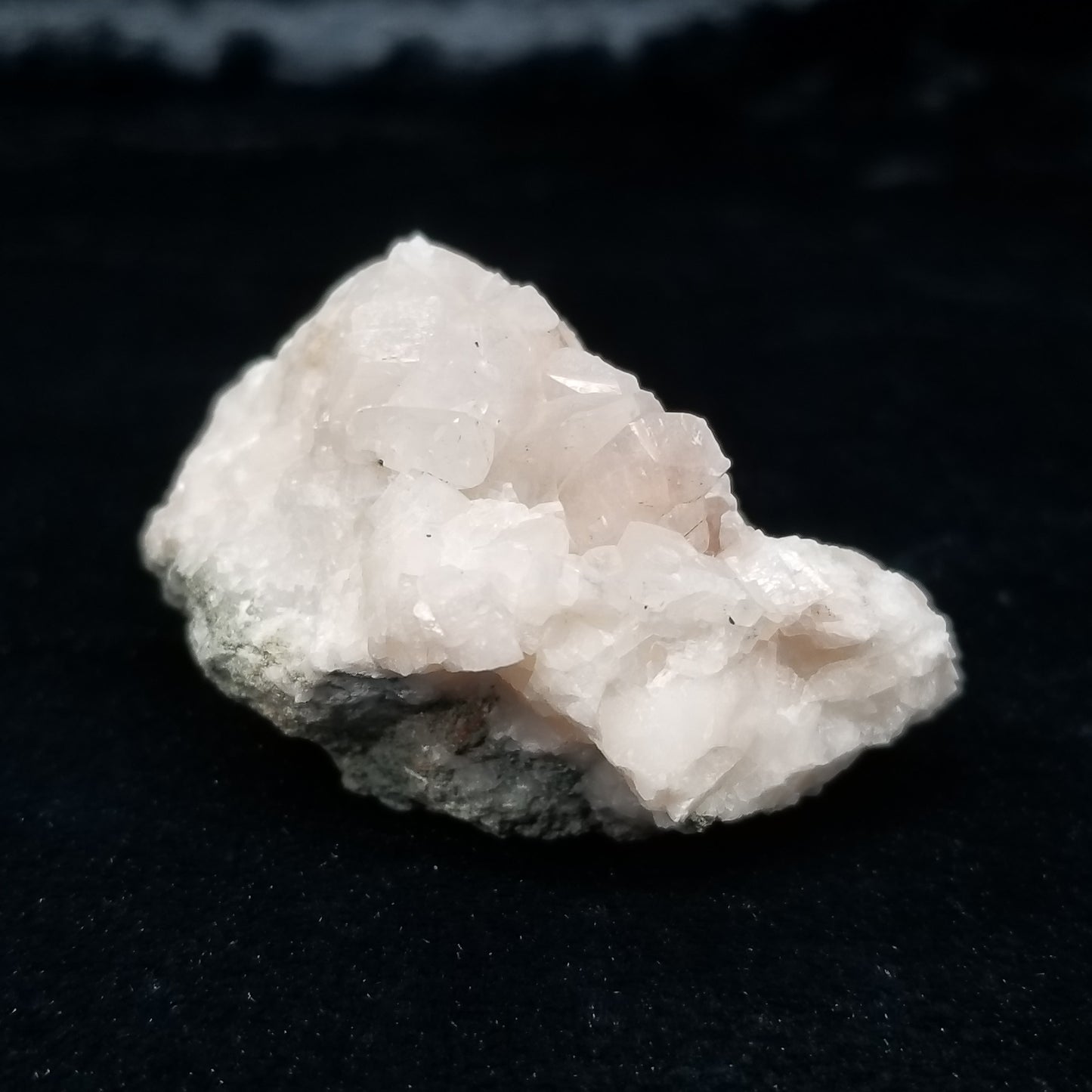 #11304 Chalcopyrite on clear Calcite on white Calcite on matrix