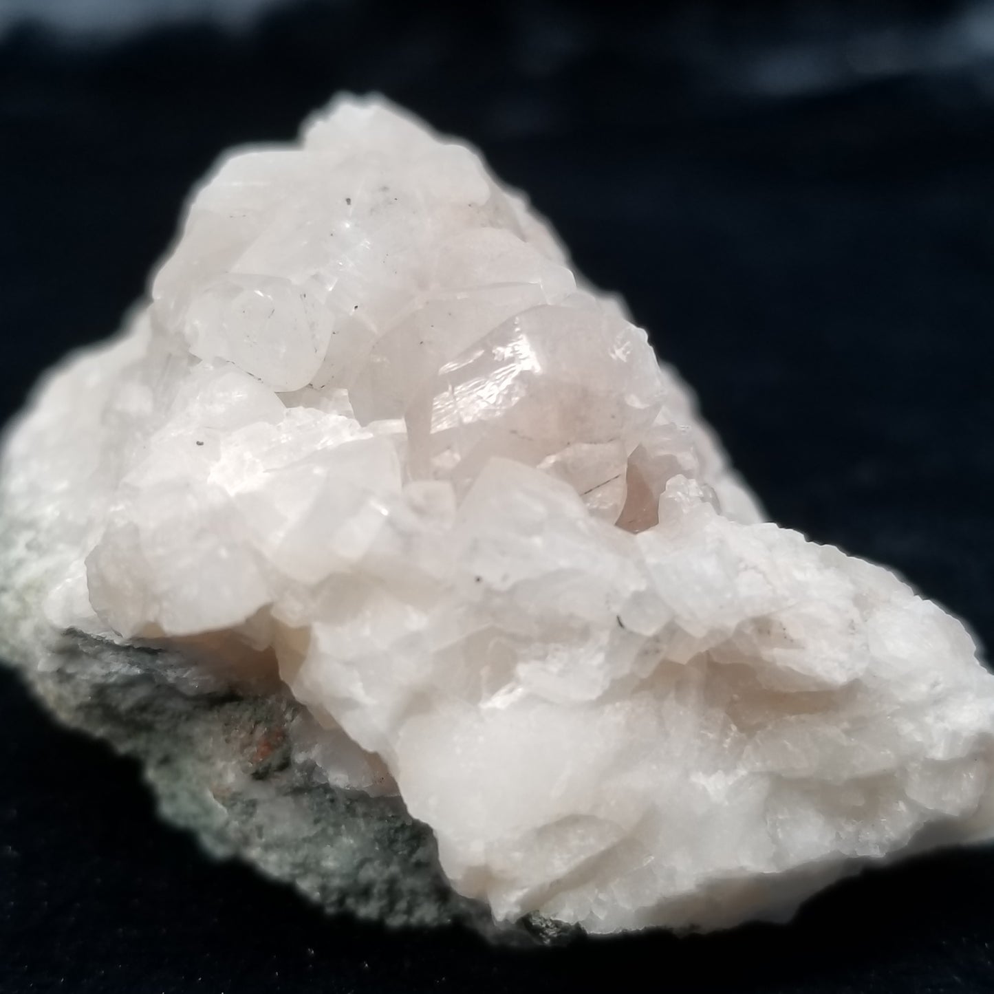#11304 Chalcopyrite on clear Calcite on white Calcite on matrix