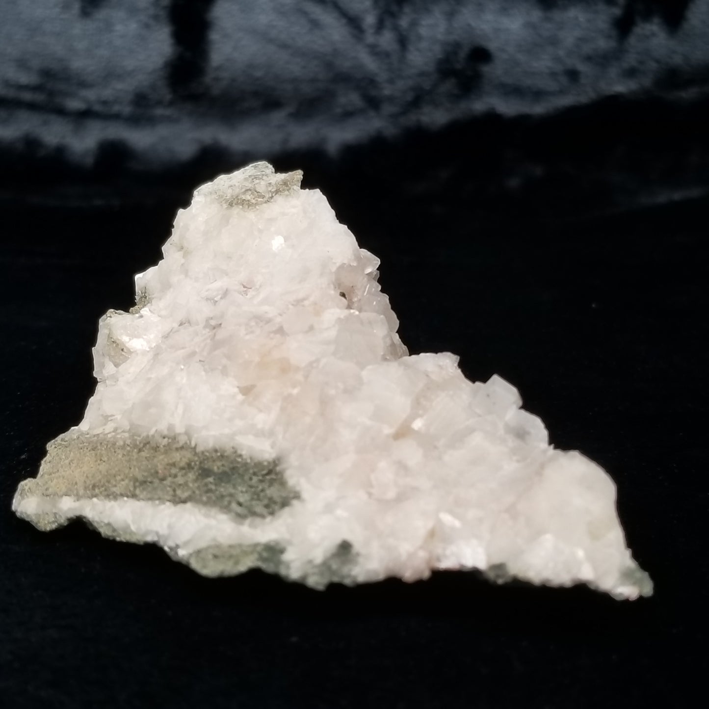 #11308 Chalcopyrite on clear Combined form Calcite on white Calcite matrix