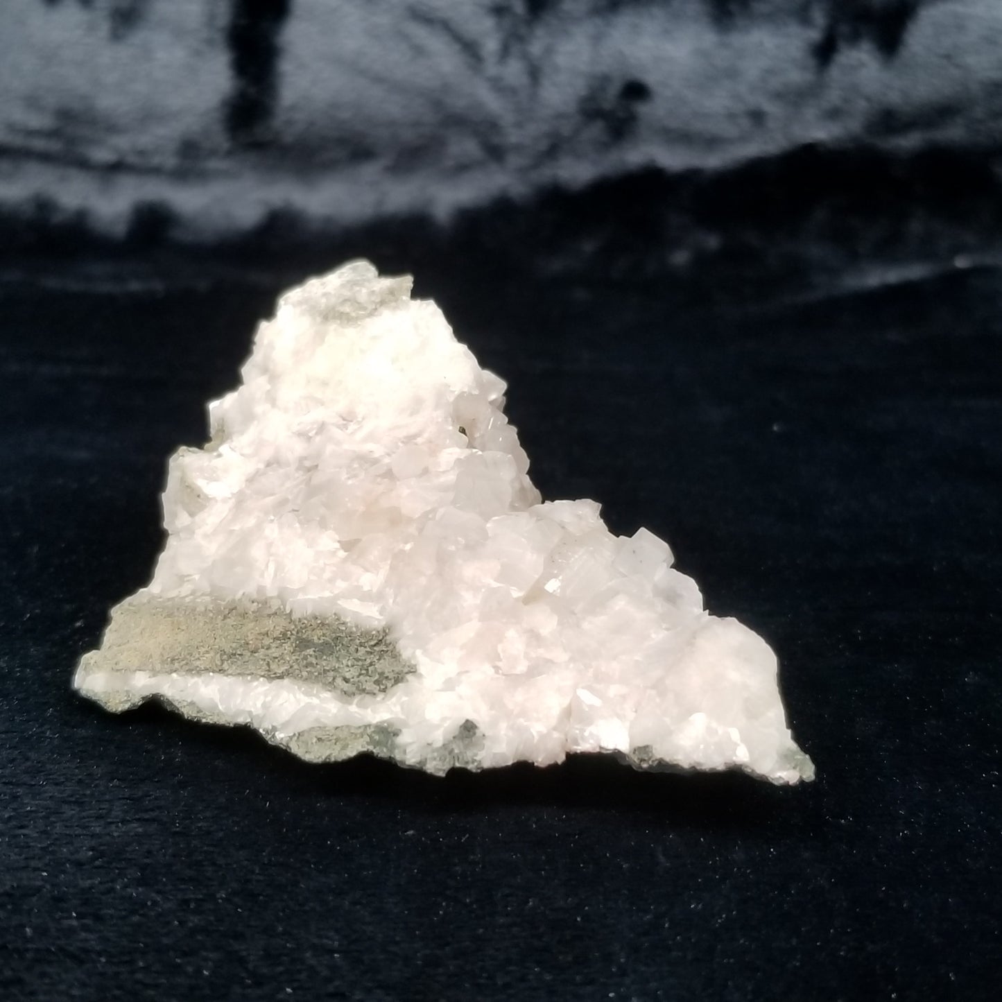 #11308 Chalcopyrite on clear Combined form Calcite on white Calcite matrix
