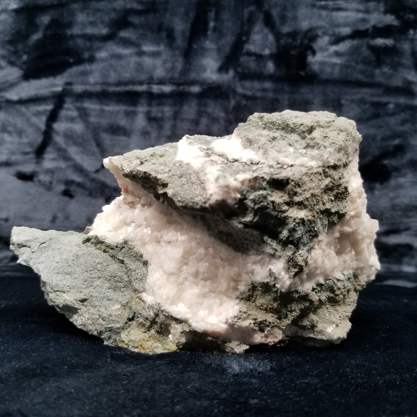#11310 Chalcopyrite on white and clear Combined form Calcite