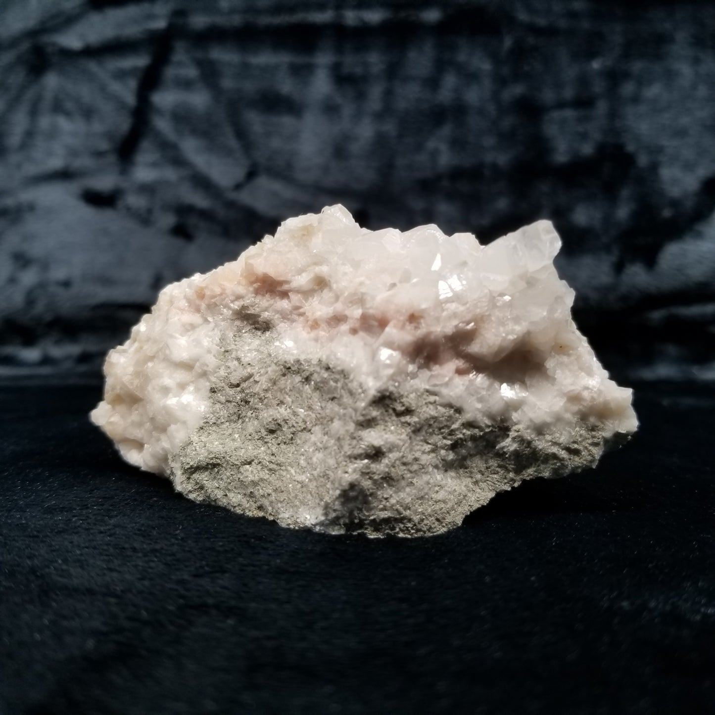 #11311 Clear Combined form Calcite on white and pink Calcite matrix