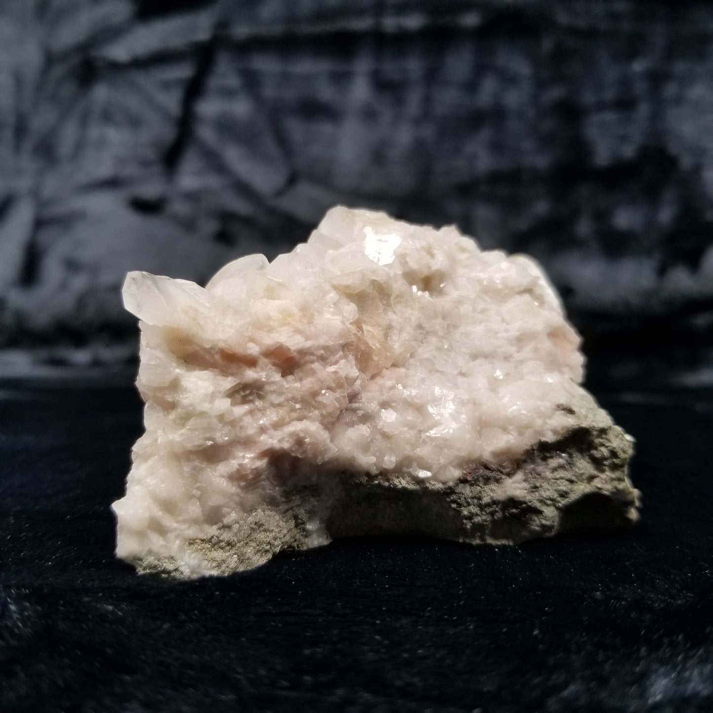 #11311 Clear Combined form Calcite on white and pink Calcite matrix