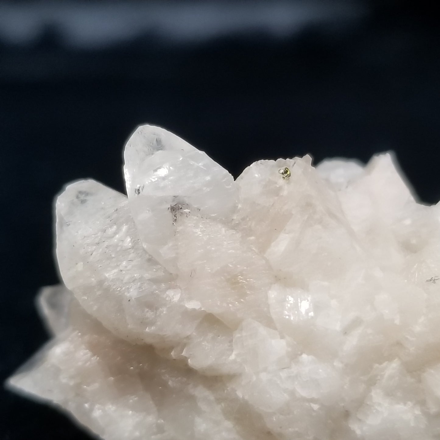 #11312 White Dolomite and Chalcopyrite on clear Combined form Calcite on matrix