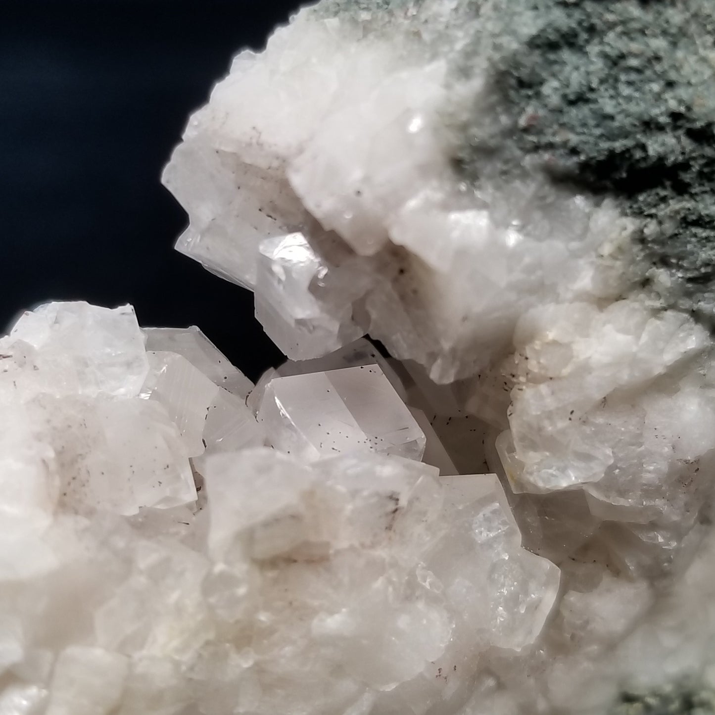#11313 Chalcopyrite on clear Combined form Calcite on matrix
