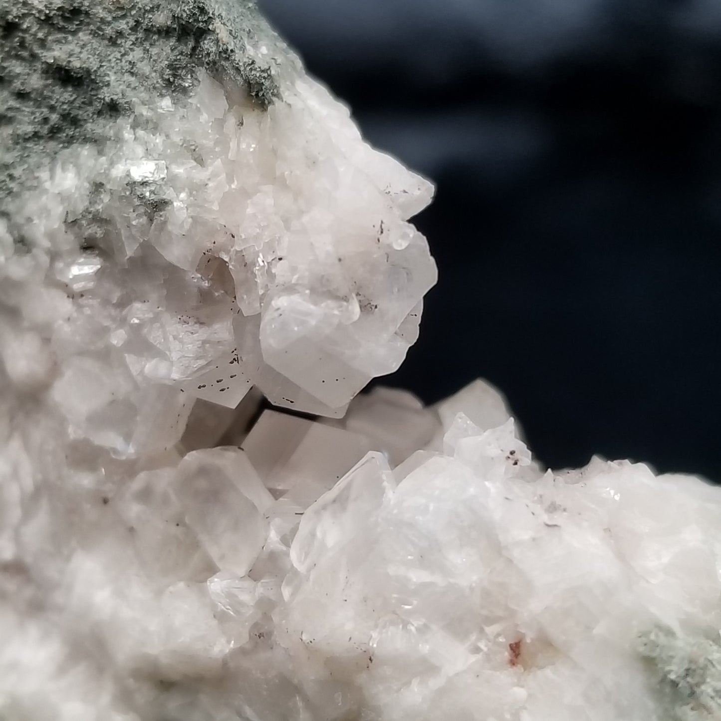 #11313 Chalcopyrite on clear Combined form Calcite on matrix