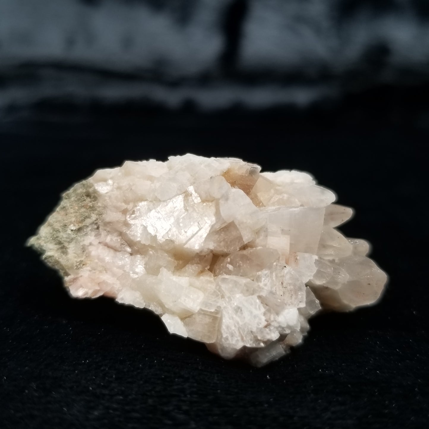 #11315 Chalcopyrite on clear Combined form Calcite with Hematite inclusions on matrix