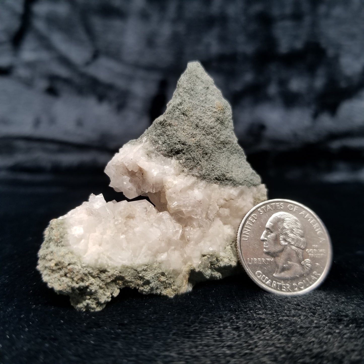 #11313 Chalcopyrite on clear Combined form Calcite on matrix