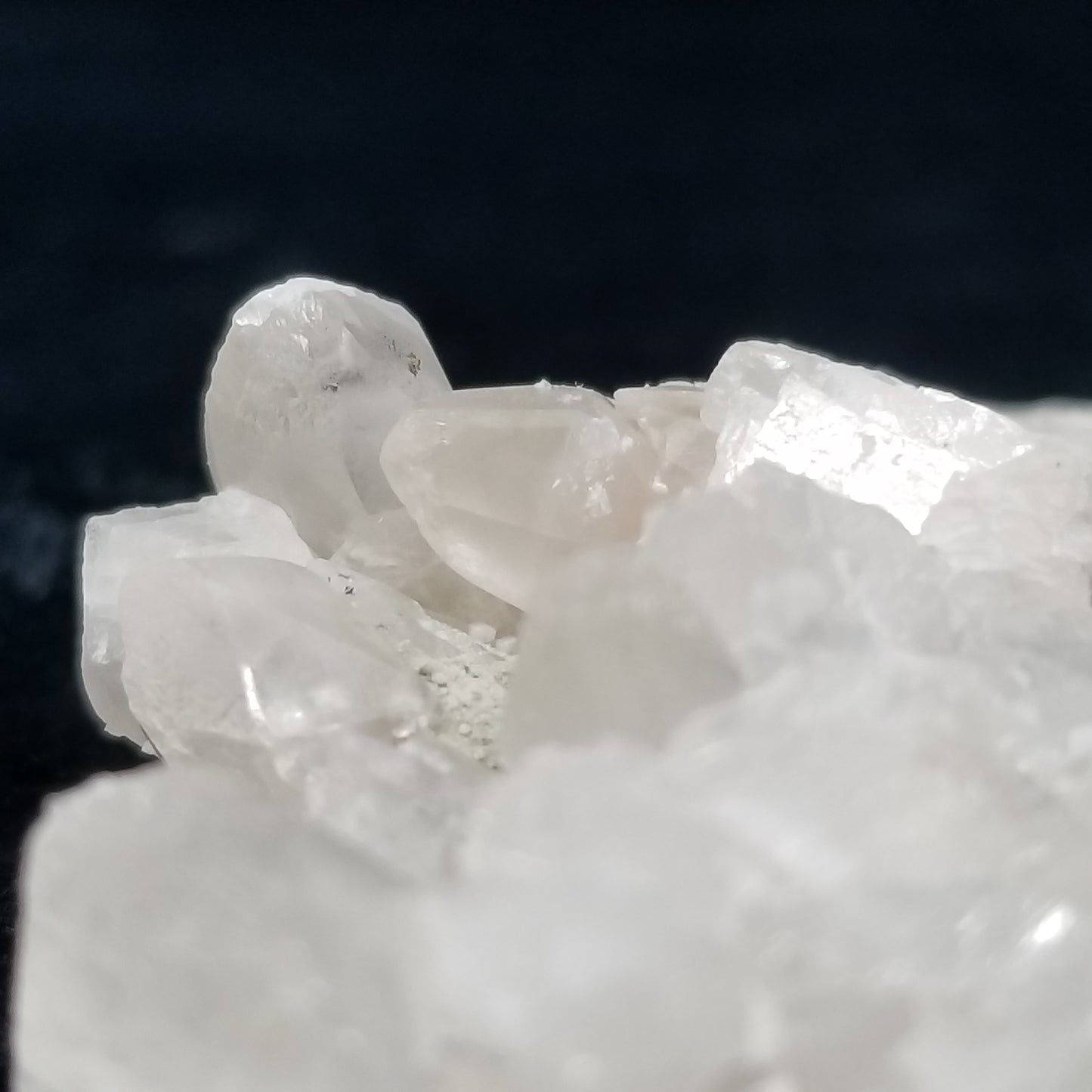 #11305 White Dolomite on clear Combined form Calcite on matrix