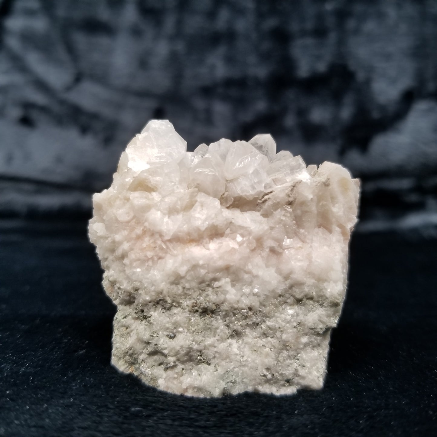 #11316 Clear Combined form Calcite on white and pink Calcite and Sedimentary matrix