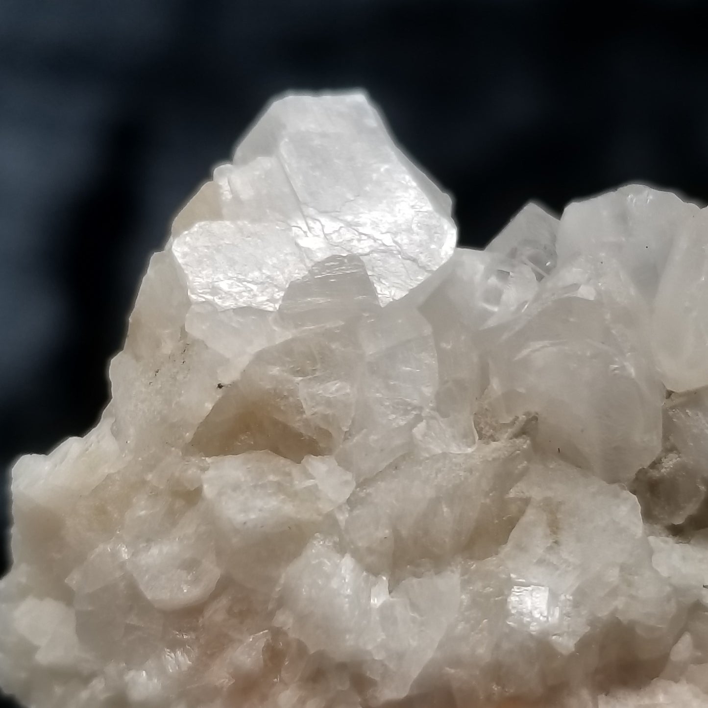 #11316 Clear Combined form Calcite on white and pink Calcite and Sedimentary matrix