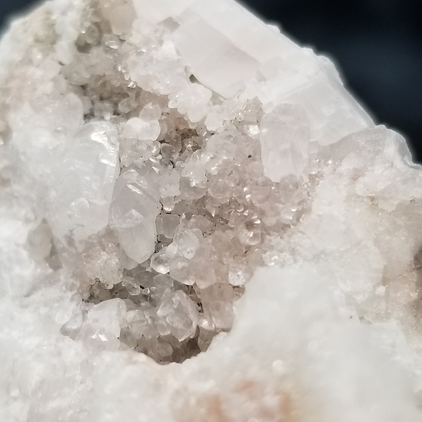 #11320 Spirit Quartz on white Combined form Calcite on matrix