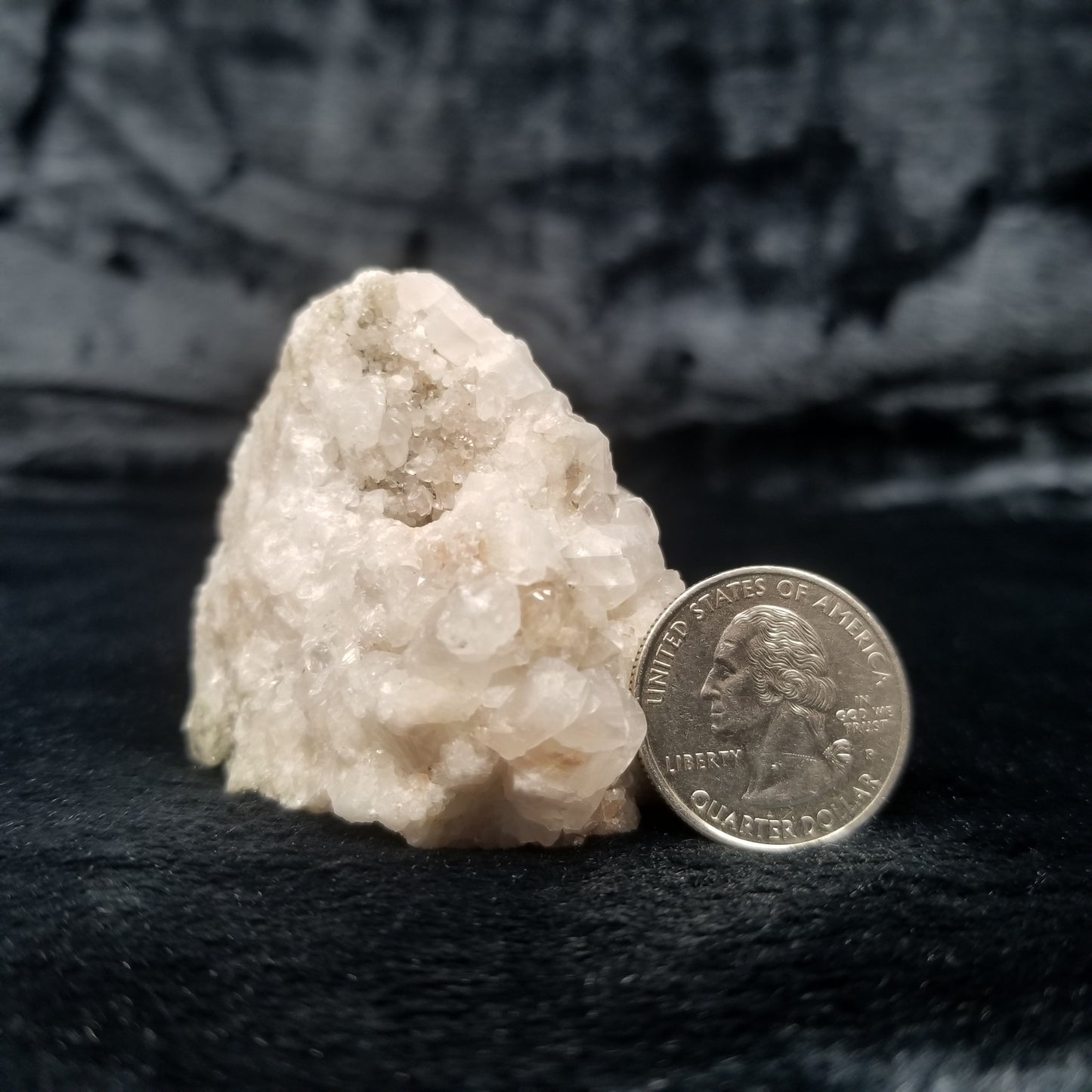 #11320 Spirit Quartz on white Combined form Calcite on matrix