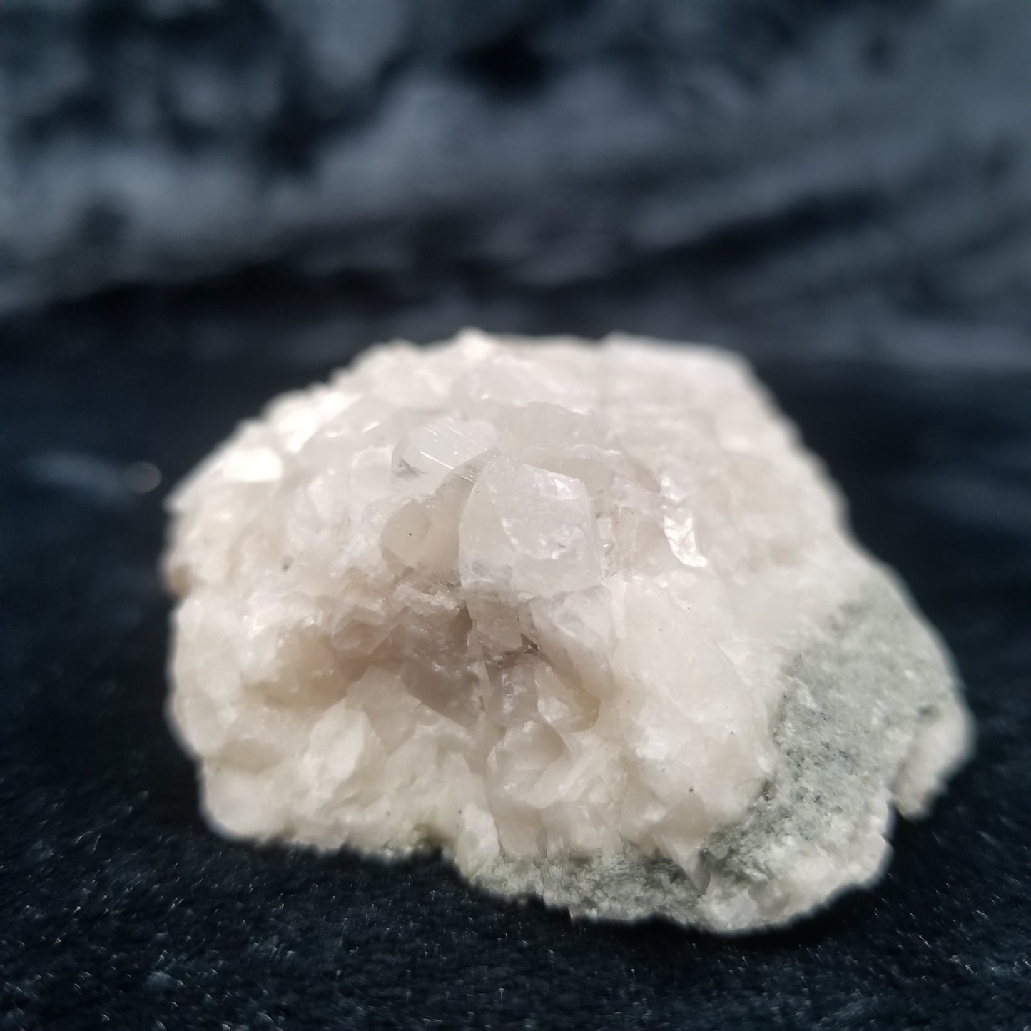 #11321 Clear Combined form Calcite on white Calcite matrix