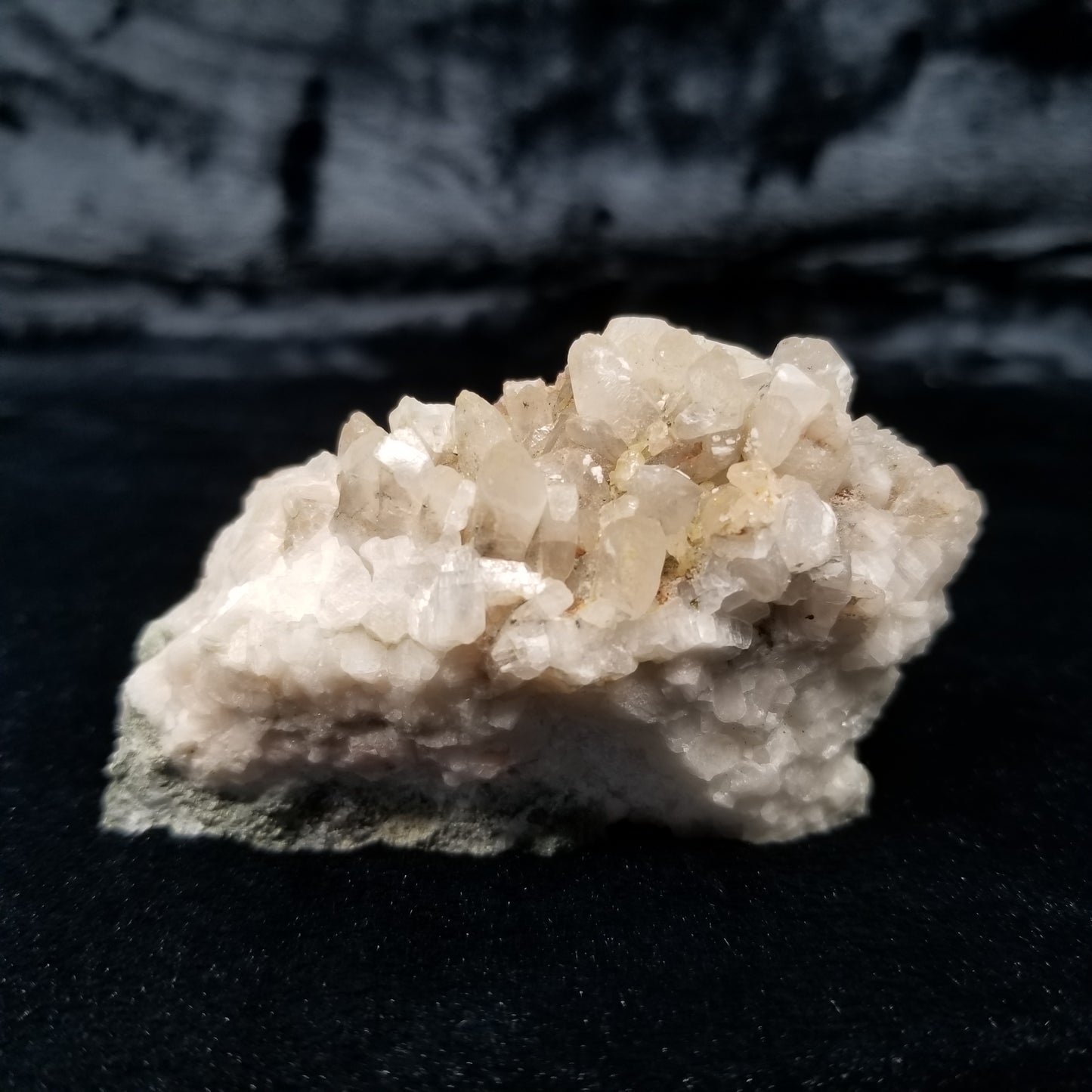 #11327 Chalcopyrite on clear Combined form Calcite cluster with Chalcopyrite inclusions on matrix