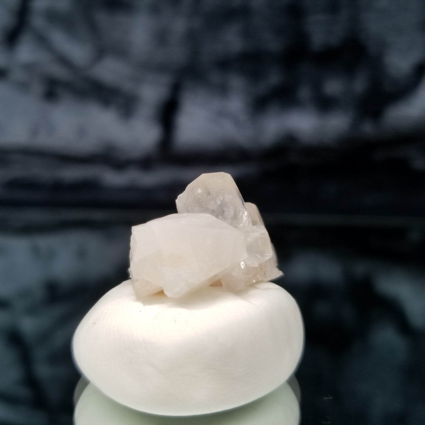 #11329 Super clear Combined form Calcite on white Calcite matrix