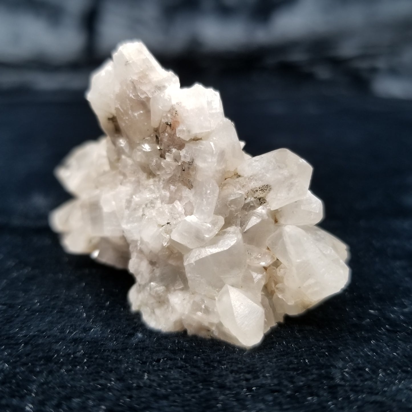 #11331 Clear Combined form Calcite cluster on matrix