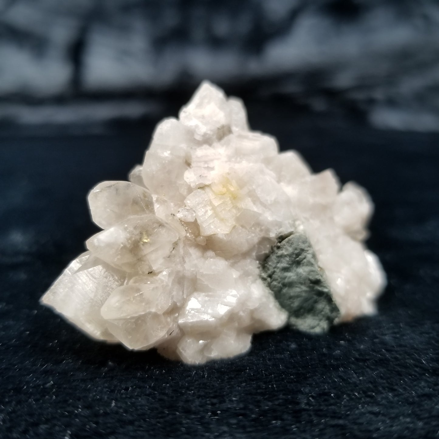 #11331 Clear Combined form Calcite cluster on matrix