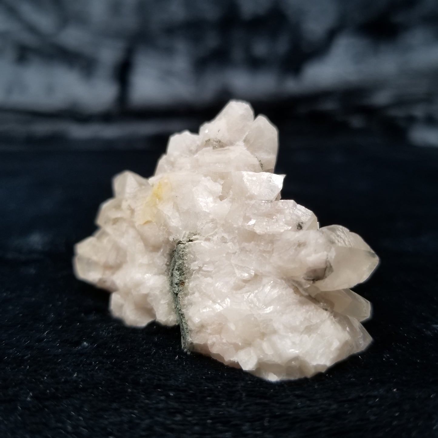#11331 Clear Combined form Calcite cluster on matrix