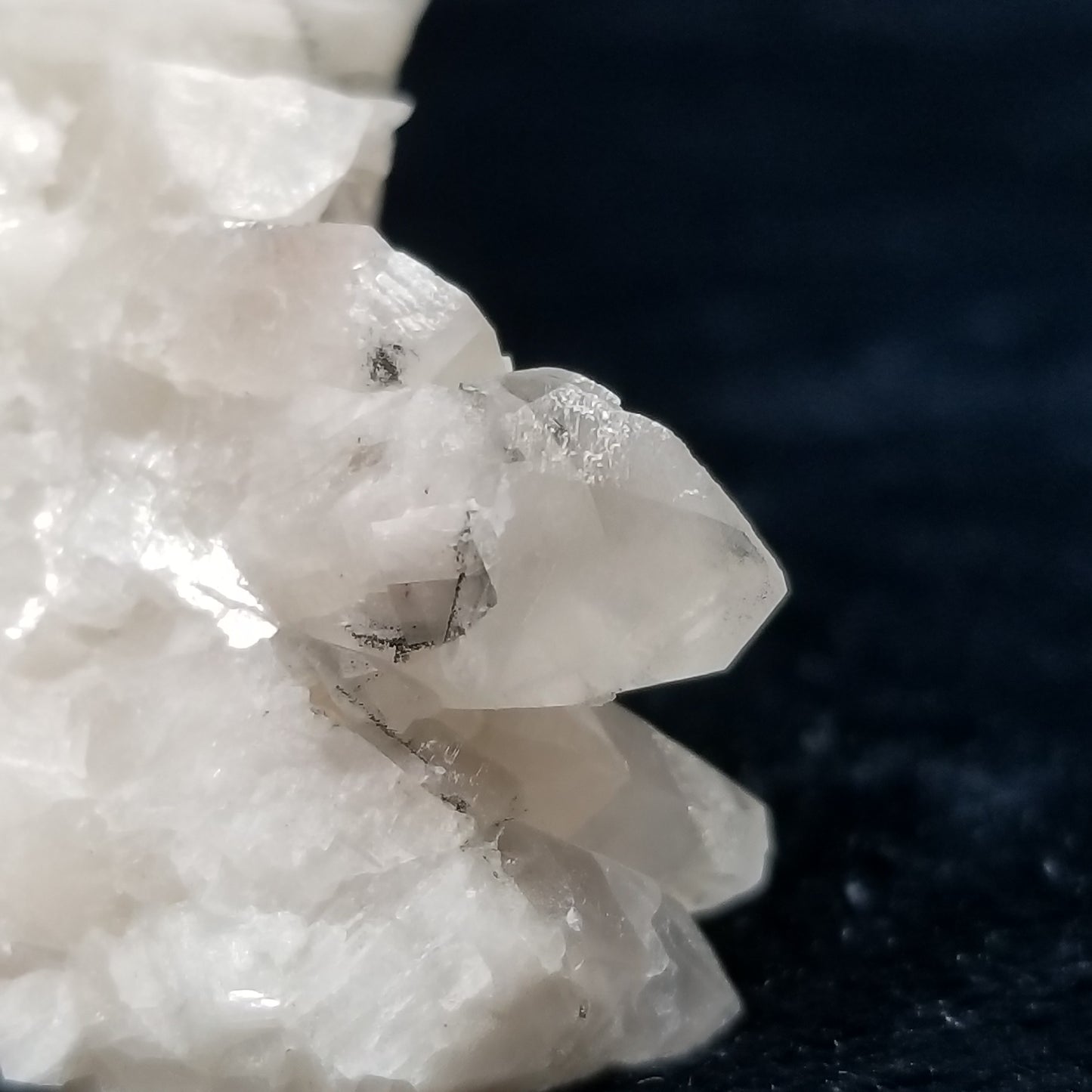 #11331 Clear Combined form Calcite cluster on matrix