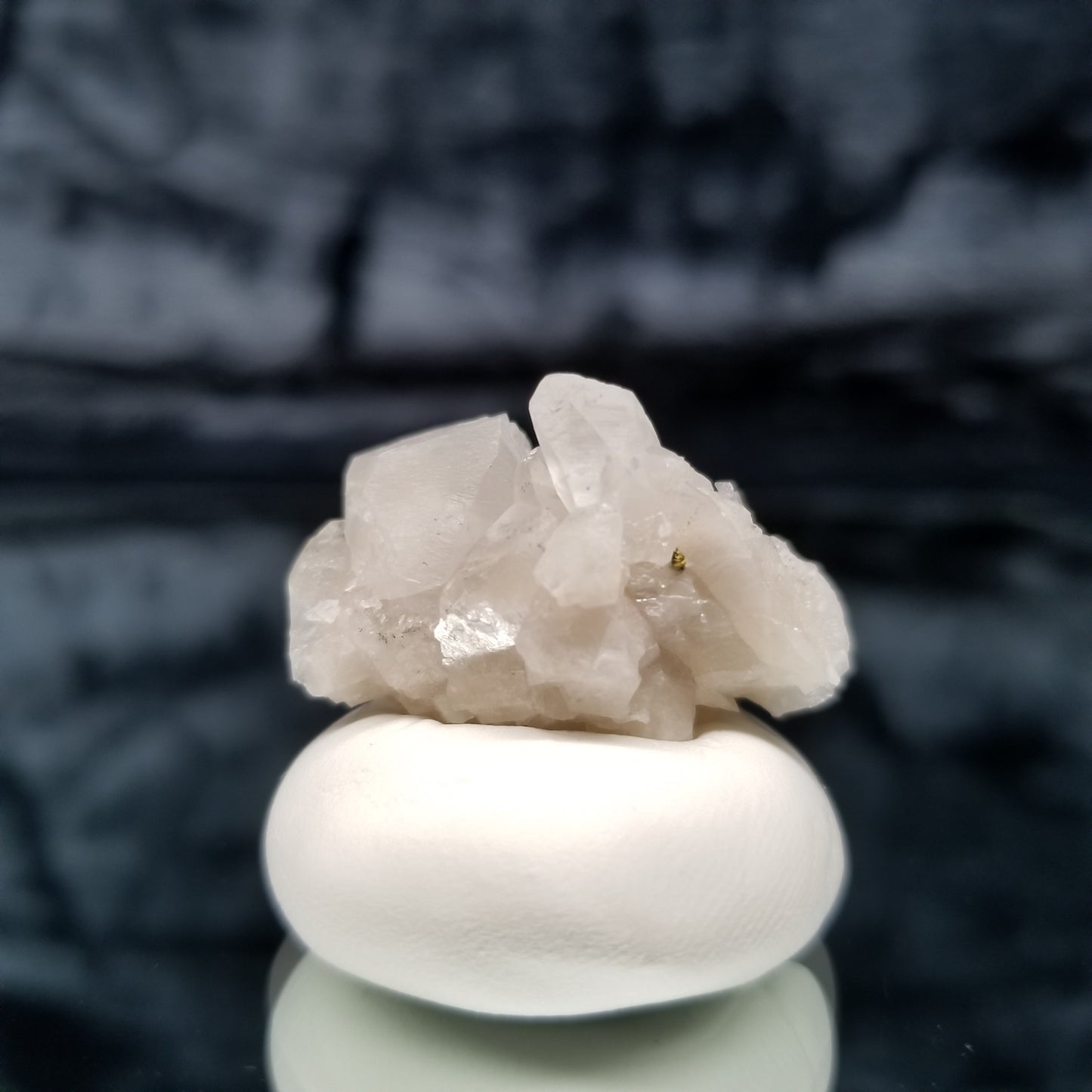 #11334 Chalcopyrite on clear Combined form Calcite on matrix